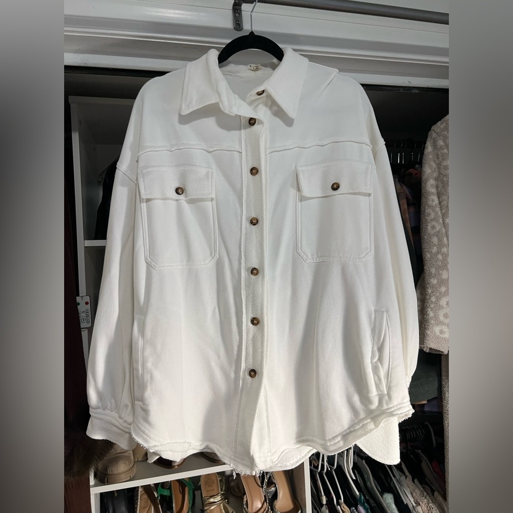 POL White Button-Up Jacket